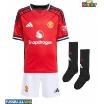 Manchester United Lisandro Martinez #6 Heimtrikotsatz Kinder 2025-26 Kurzarm (+ Kurze Hosen)